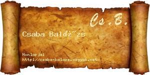 Csaba Balázs névjegykártya